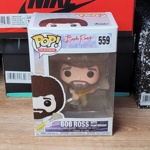 Funko Pop! Television The Joy of Painting Bob Ross in Overalls, Paintbrush #559